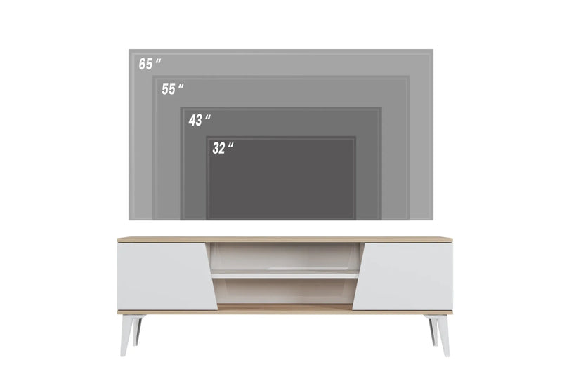 Secțiune TV Dinami (alb+stejar)