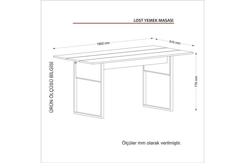 Masa de dining Eleonor 180x91cm (nuc)