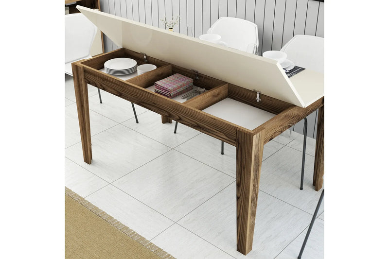 Masa de dining Dimare 145x88 cm (crem)