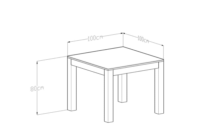 Masă de masă Ava 100x100 cm (brad) (lemn masiv)