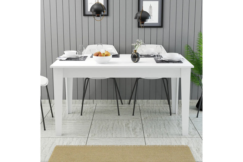 Masa de dining Dimare 145x88 cm (alb) (picioare albe)