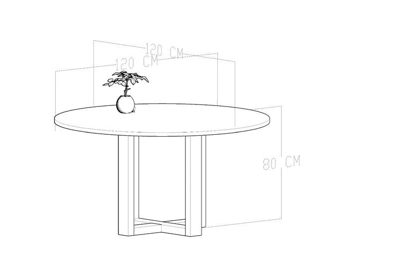 Masa de dining Livia, 120x120 cm (stejar)