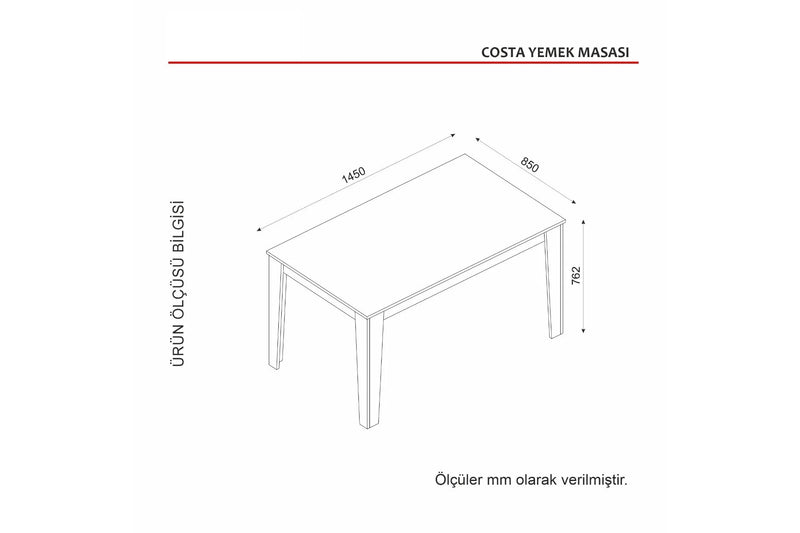 Masa de dining Dalina 145x85 cm (nuc)