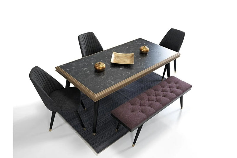 Masa de dining Paola, 200x100 cm (negru)