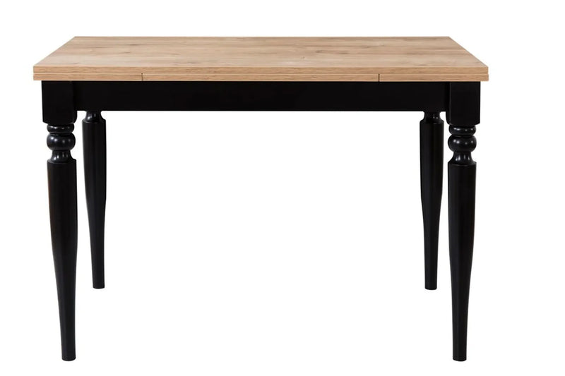 Masă de dining Cvetena 120x80 cm (fag+negru) (extensibilă)